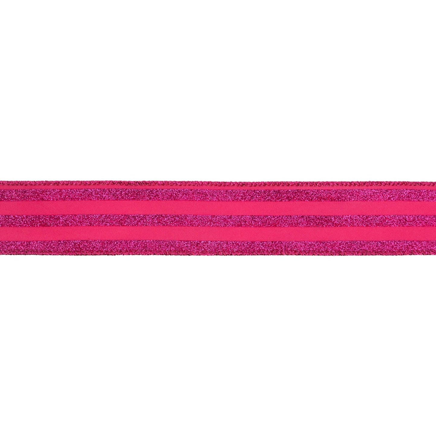 Wired Ribbon Hot Pink Glittered Pinstripes 10 Yard Roll