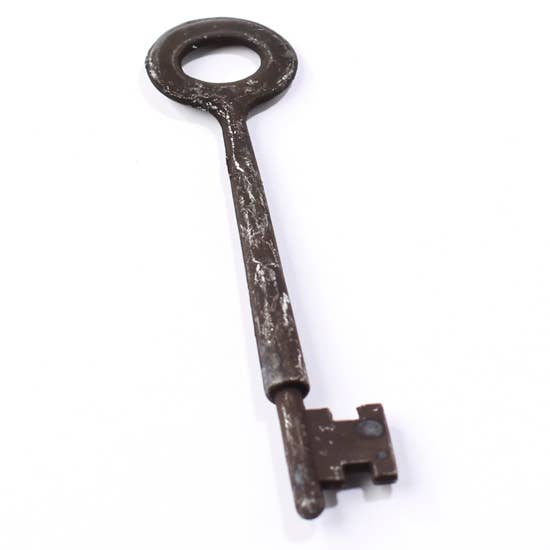 3-3/4"  long - Vintage Look Metal Oval Skeleton Key