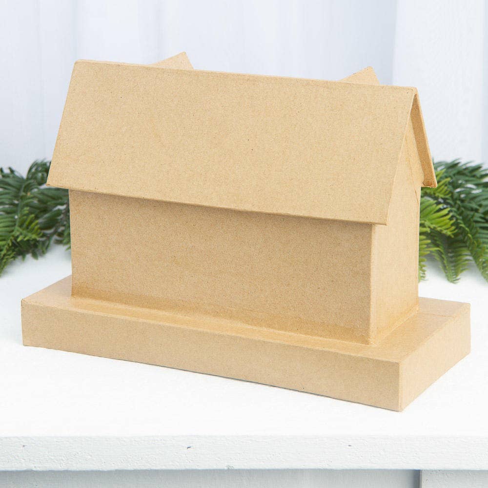 Premade Paper Mache House - 9" x 4" x 6"