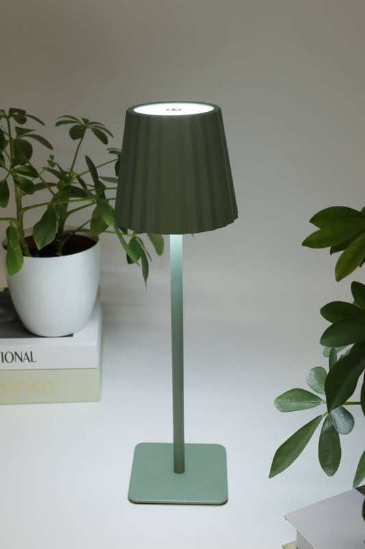 Fluted LED Touch Lamp – Dimmable, USB-C Rechargeable