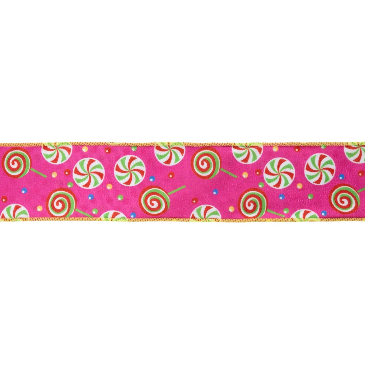 Reversible Velvet Ribbon Pink Candies Polka Dot 10yd