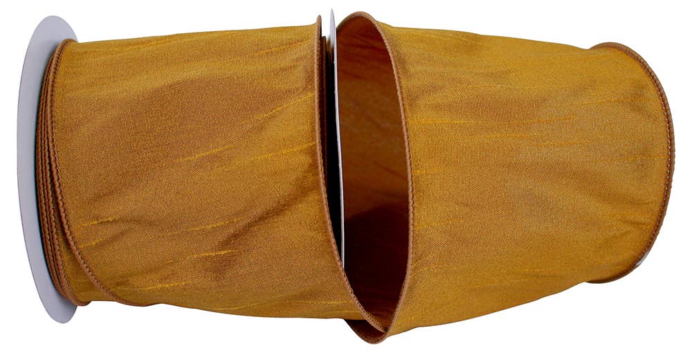 Dupioni Supreme Wired Edge, Antique Gold, 4 In, 10 Yards