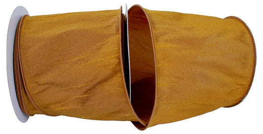 Dupioni Supreme Wired Edge, Antique Gold, 4 In, 10 Yards