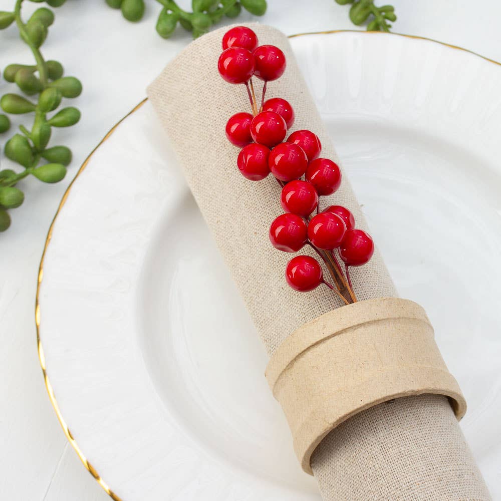 Round Paper Mache Napkin Rings (Set of 4)