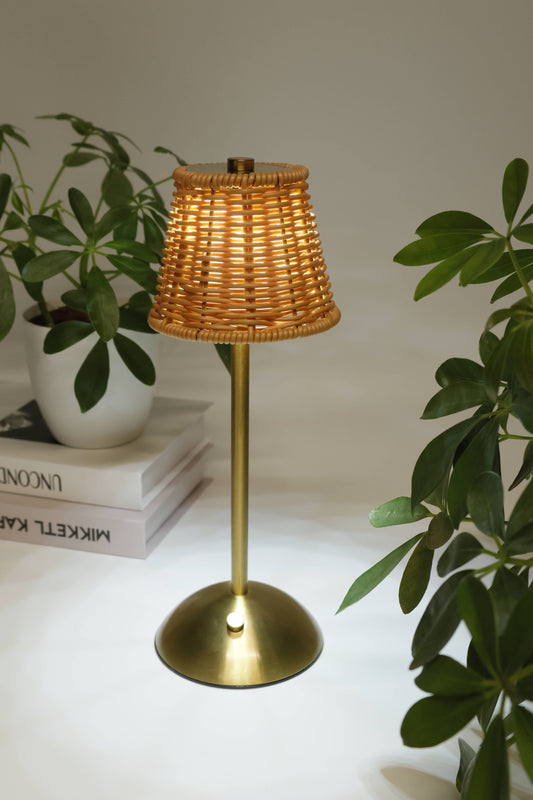 Rechargeable Rattan LED Lamp – Black or Gold- Retail Pack 30% OFF SALE‼️
