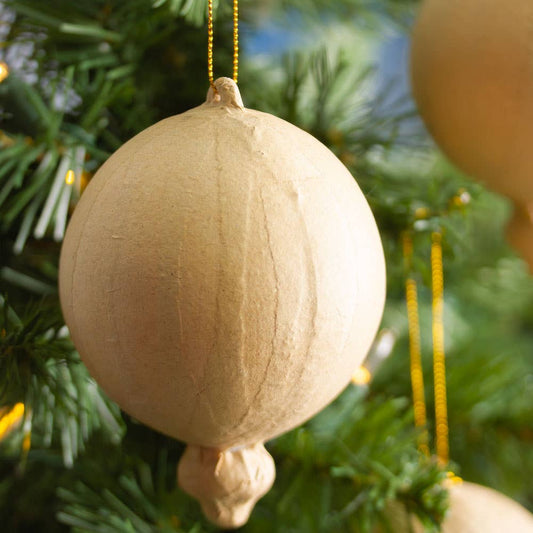 4"L x 3" Dia. Paper Mache Christmas Ornament