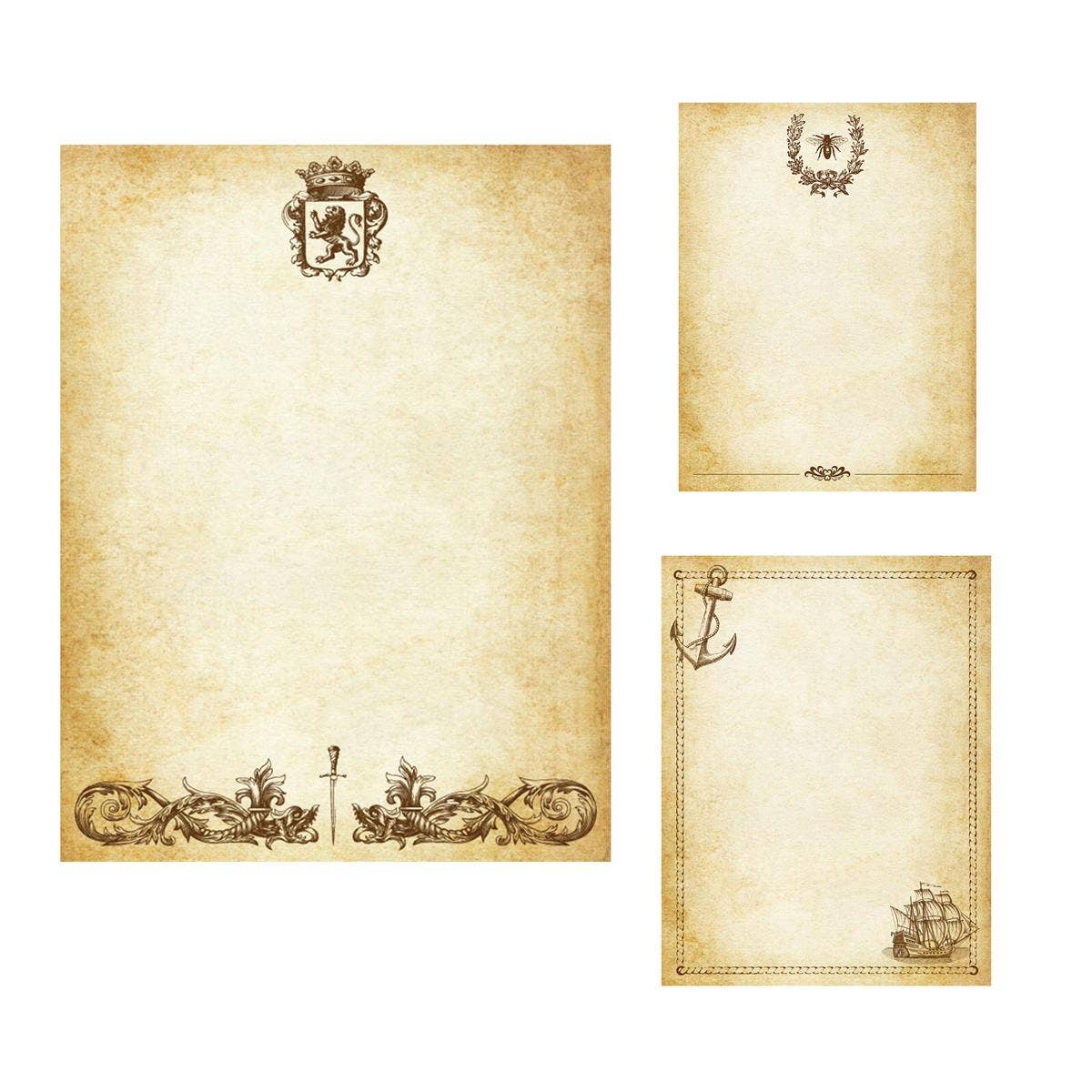 Printed Parchment Stationery Pack - 8 1/2x11" -20 sheets