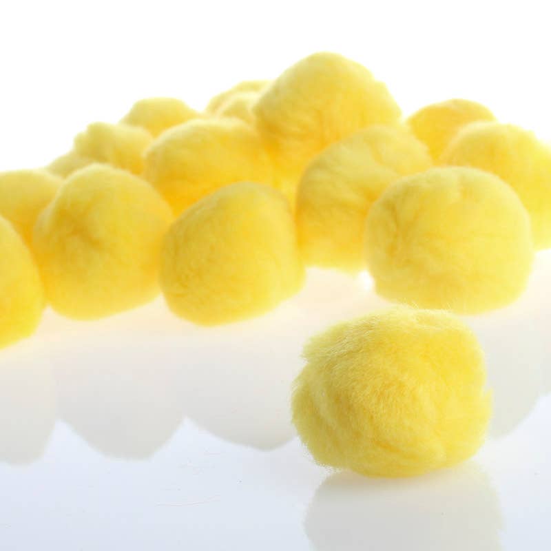 Pack of 15 Fluffy 1-1/2-inch Pom Poms - Select Color