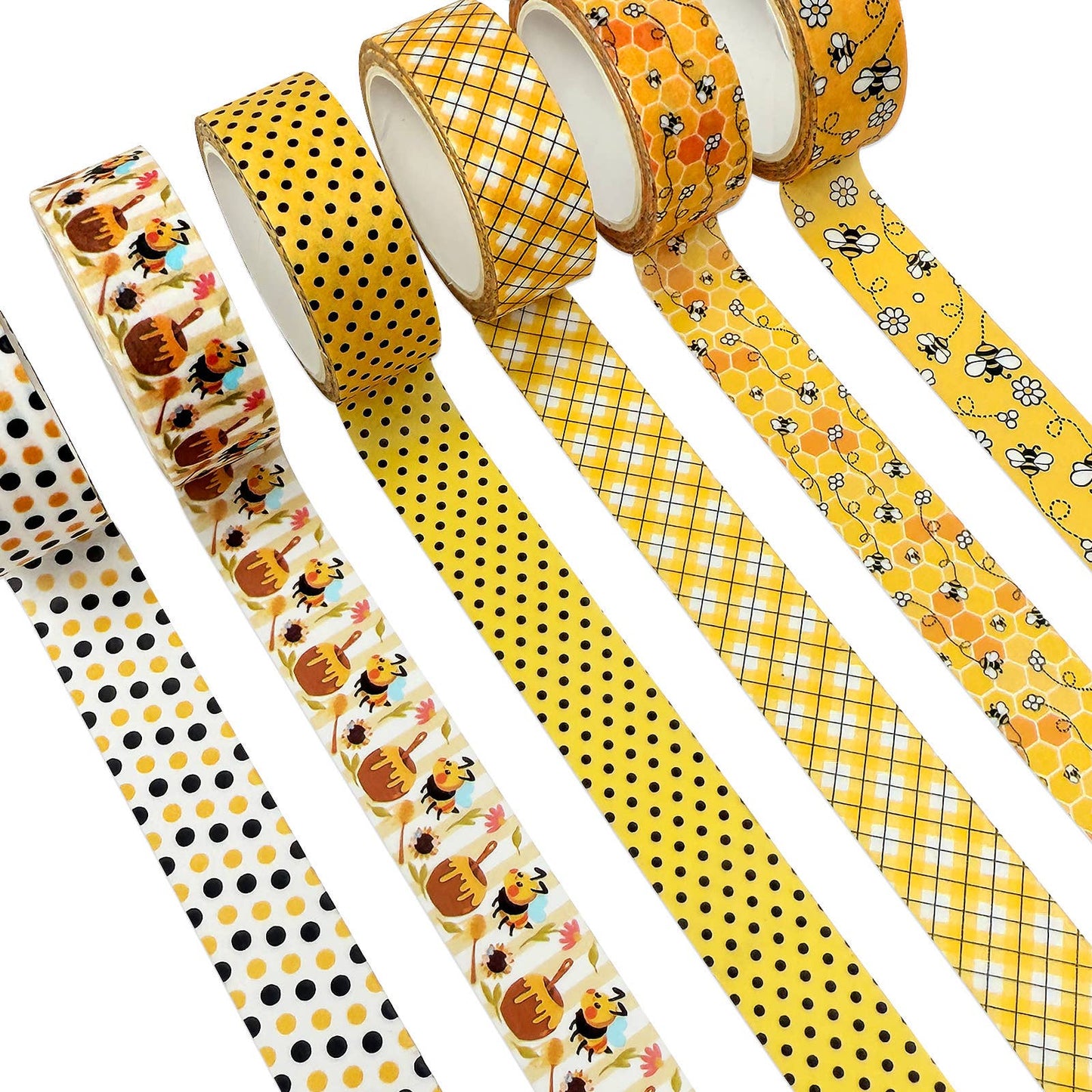 Wrapables Yellow Bees Washi Tape Set (12 Rolls)