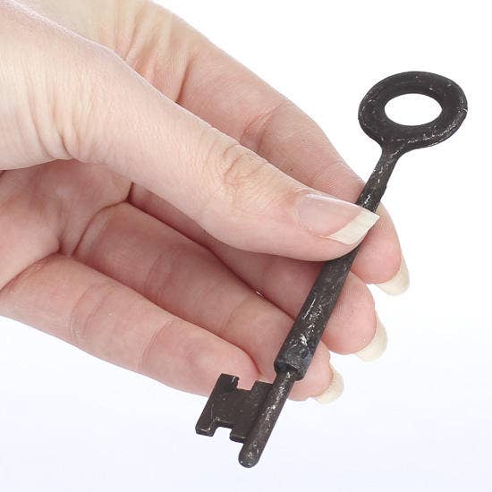 3-3/4"  long - Vintage Look Metal Oval Skeleton Key