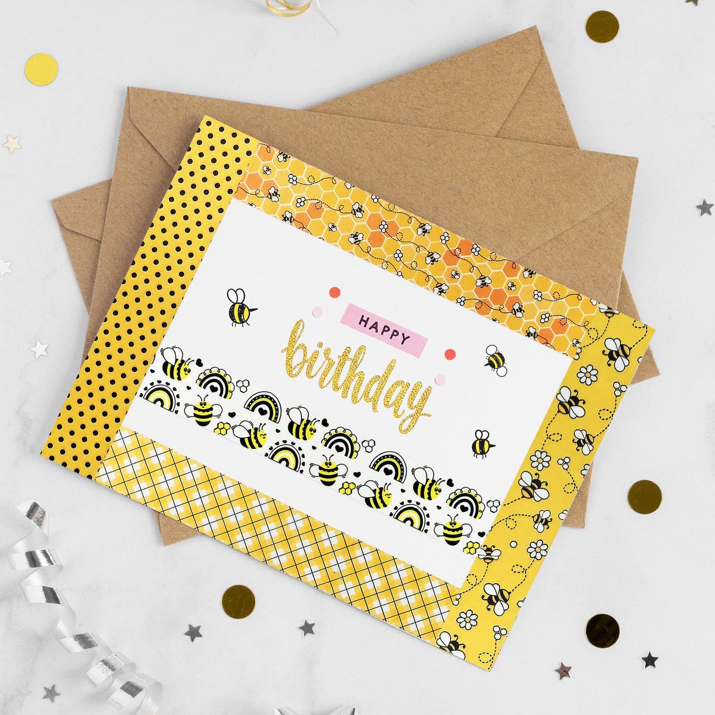 Wrapables Yellow Bees Washi Tape Set (12 Rolls)