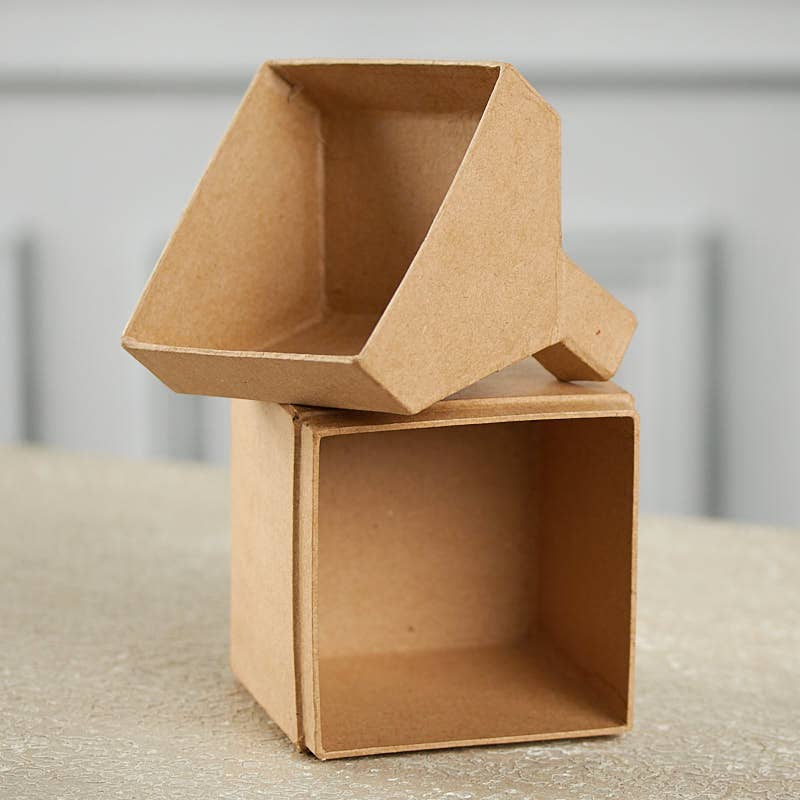 Paper Mache House Shaped Gift Box - 3-5/8" x 3-1/2" x 6-1/4"