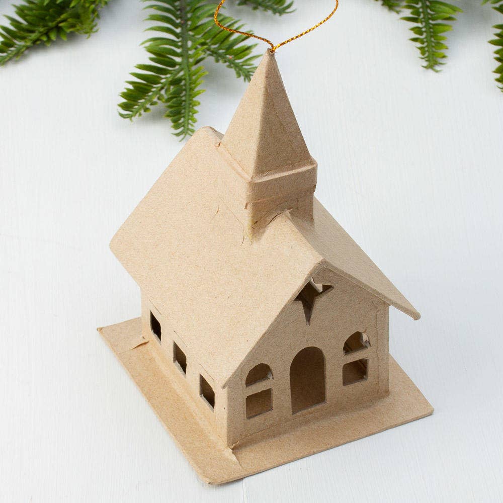 Glitter Paper Mache Church Kit