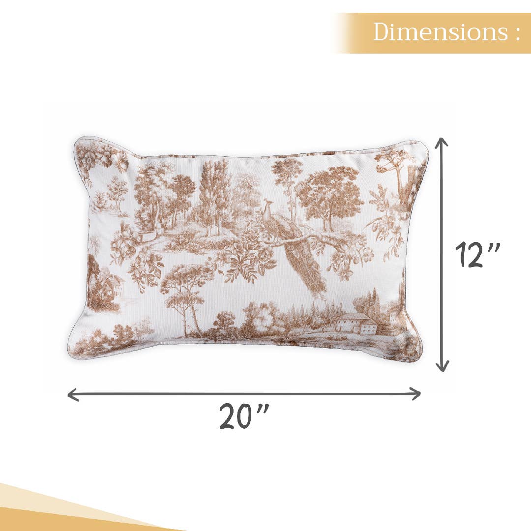 Decorative Throw Pillow Cover - Trianon - Bronze - 20" x 12"