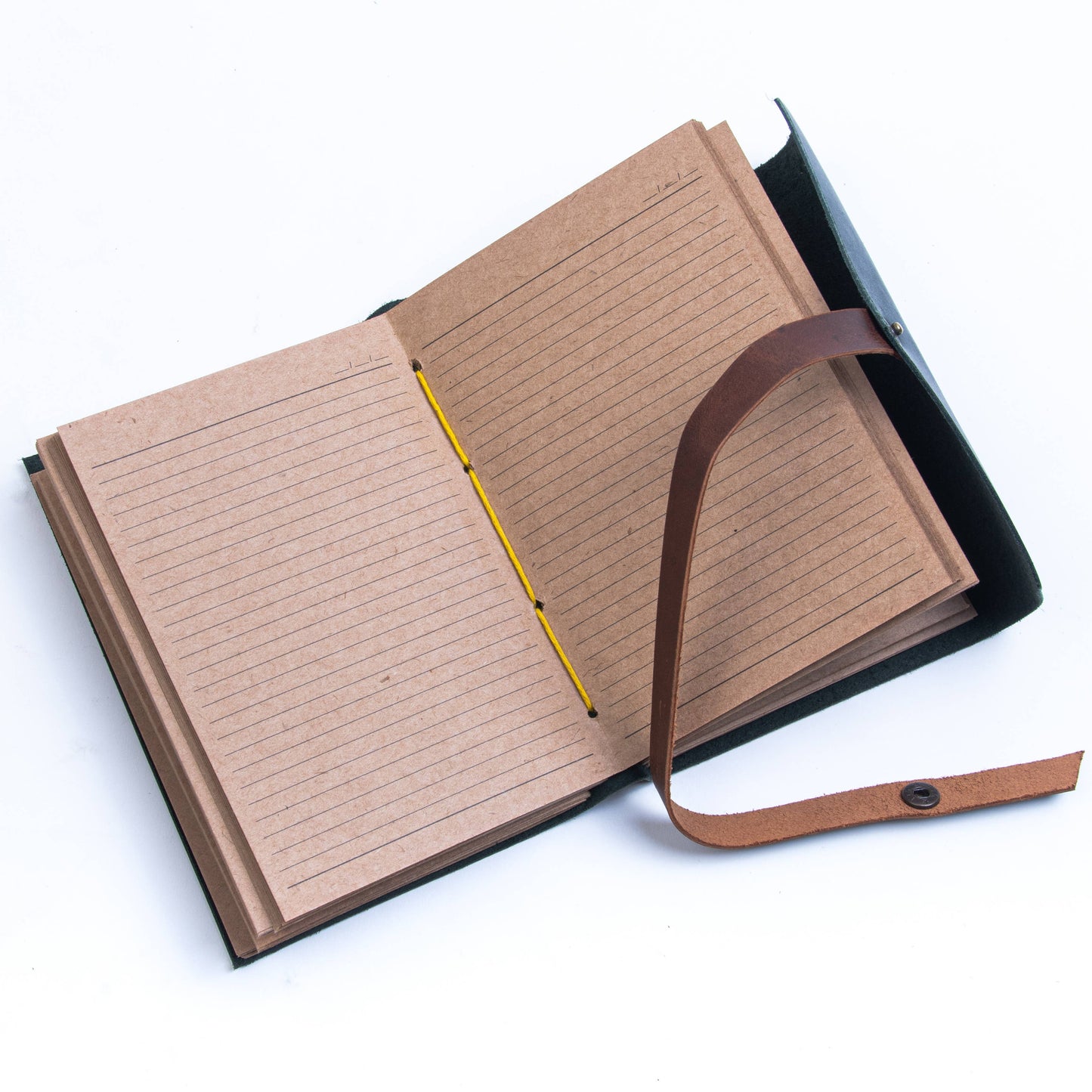 Black/Brown Leather journal diary with ruled craft pages