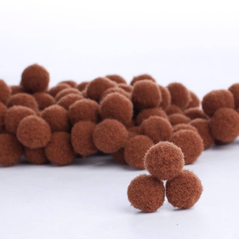 Pack of 100 Small 1/2 inch Pom Poms - Select Color