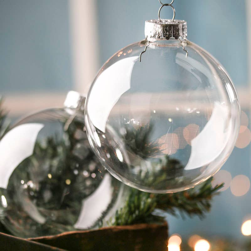 100mm Clear Acrylic Fillable Ball Ornament