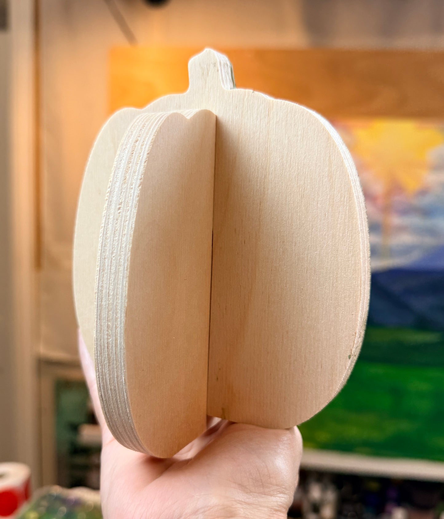 Slotted Wood Pumpkin Set