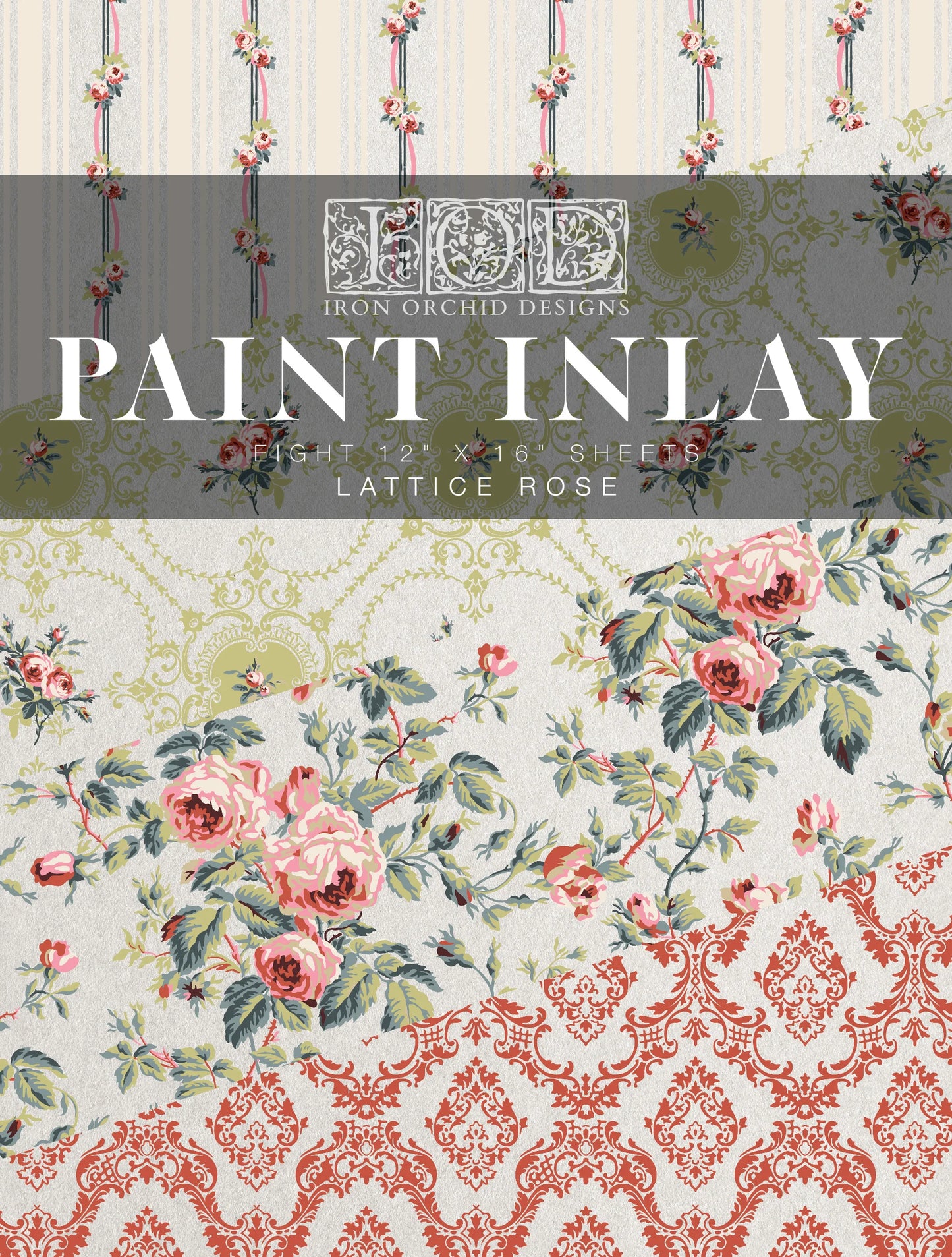 IOD Lattice Rose Paint Inlay