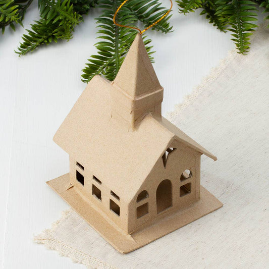 Glitter Paper Mache Church Kit
