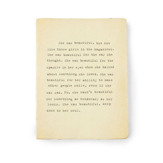 Large She Was Beautiful Deckled Edge Notebook - 6x8