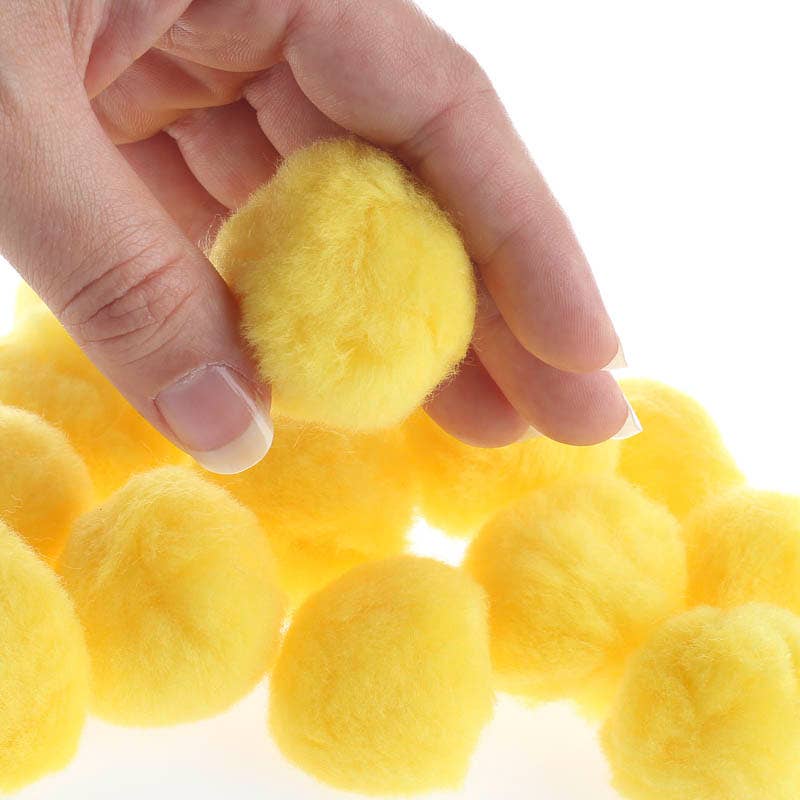 Pack of 15 Fluffy 1-1/2-inch Pom Poms - Select Color