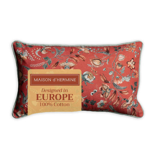 Decorative Throw Pillow Cover -Dalida -Terracotta -20" x 12"