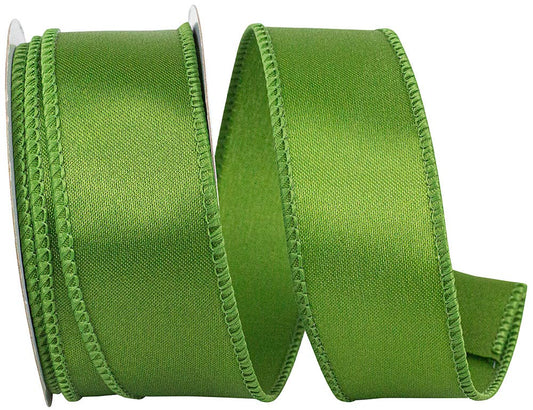 Satin Value Wired Edge, Moss, 1-1/2 In, 10 Yards