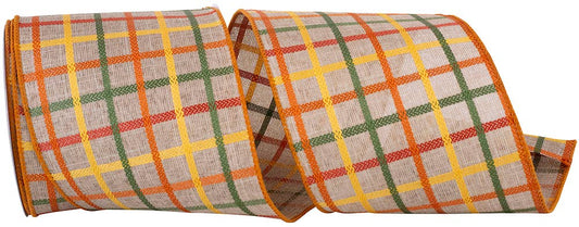 Woven Plaid Craft Tonal Wired Edge, 4 In, 10 Yards