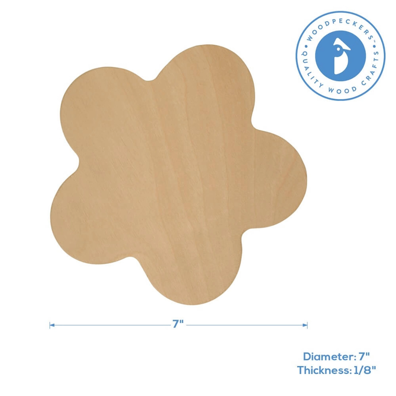 7" Wooden Flower Cutout