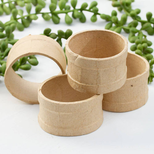 Round Paper Mache Napkin Rings (Set of 4)