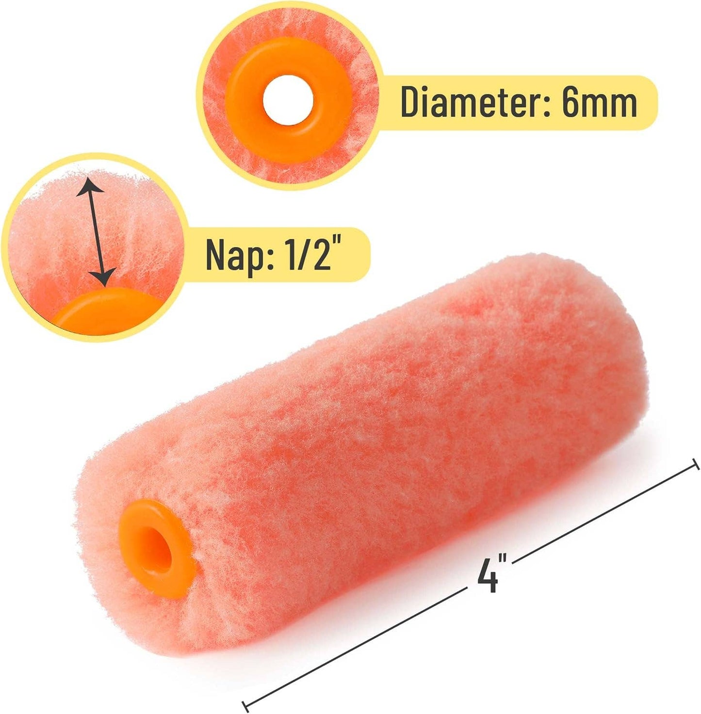 Bates- Paint Rollers, 4 inch Paint Roller with 10 Covers