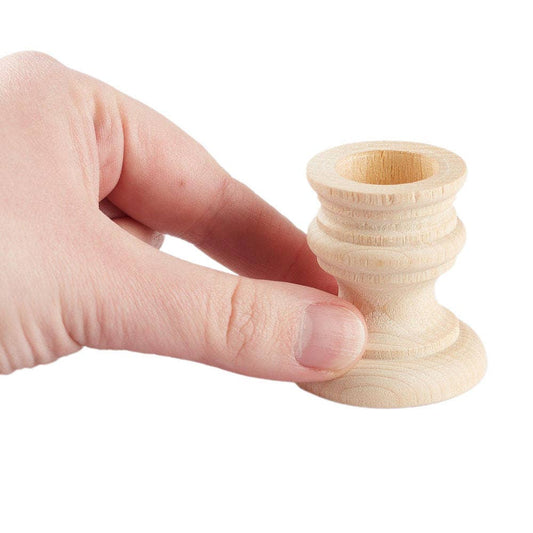 Unfinished Wood Taper Candle Holders - Select Size