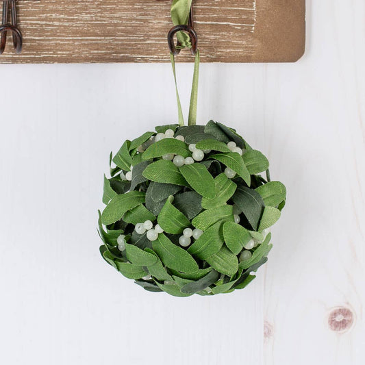 Hanging Artificial Mistletoe Kissing Ball Ornament