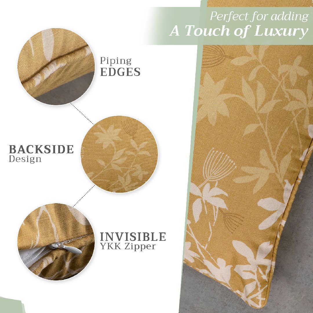 Decorative Throw Pillow Cover -Louxor -Dark Beige -20" x 12"