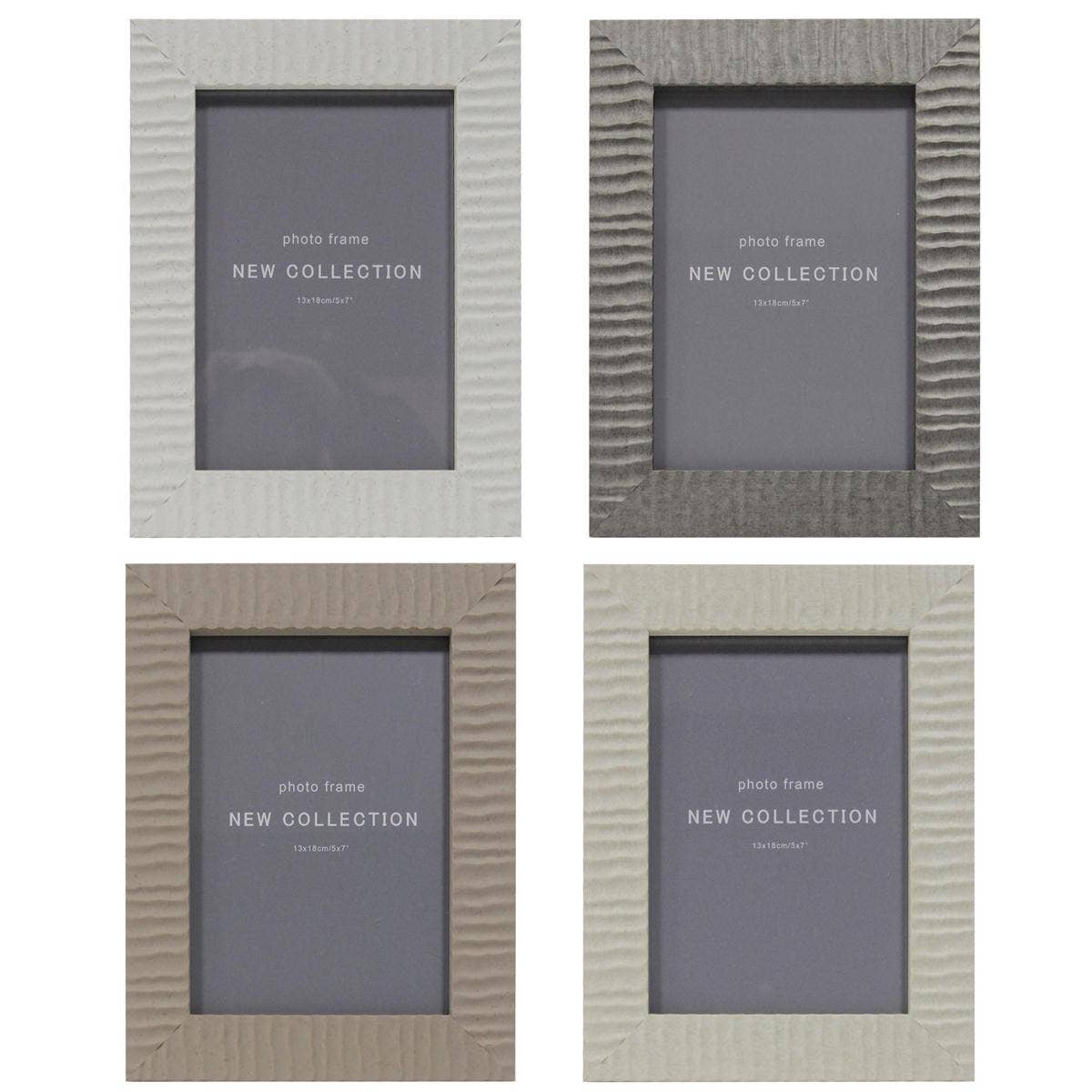 CIAN 5X7" RIDGED PS FRAME,4 Assorted Colours,
