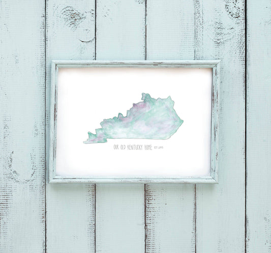 Watercolor Kentucky Print