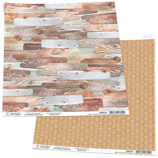 Ciao Bella River Wood And Seagrass Paper Sheet 12"x12"