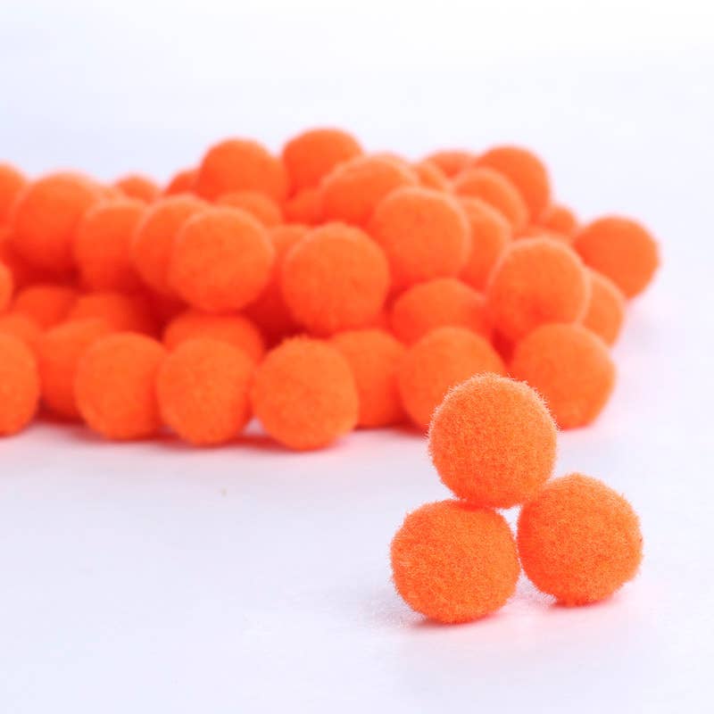 Pack of 100 Small 1/2 inch Pom Poms - Select Color