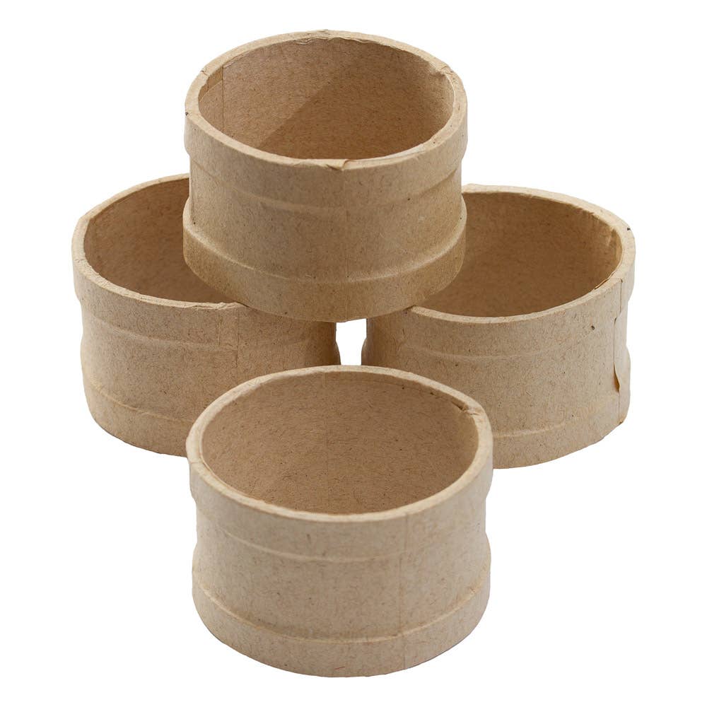 Round Paper Mache Napkin Rings (Set of 4)