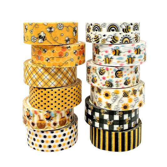 Wrapables Yellow Bees Washi Tape Set (12 Rolls)