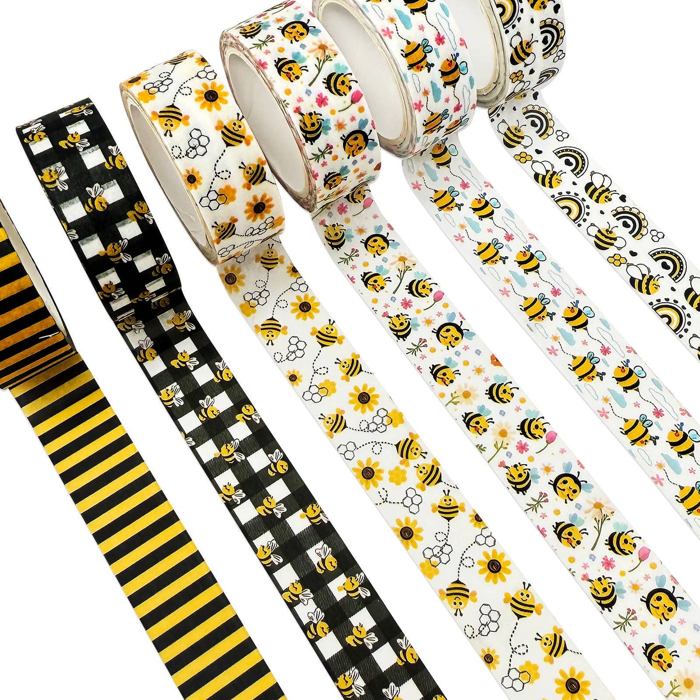 Wrapables Yellow Bees Washi Tape Set (12 Rolls)