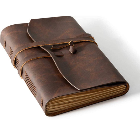 Brown Leather journal diary with ruled craft pages