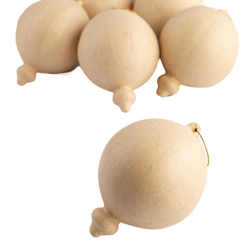 4"L x 3" Dia. Paper Mache Christmas Ornament