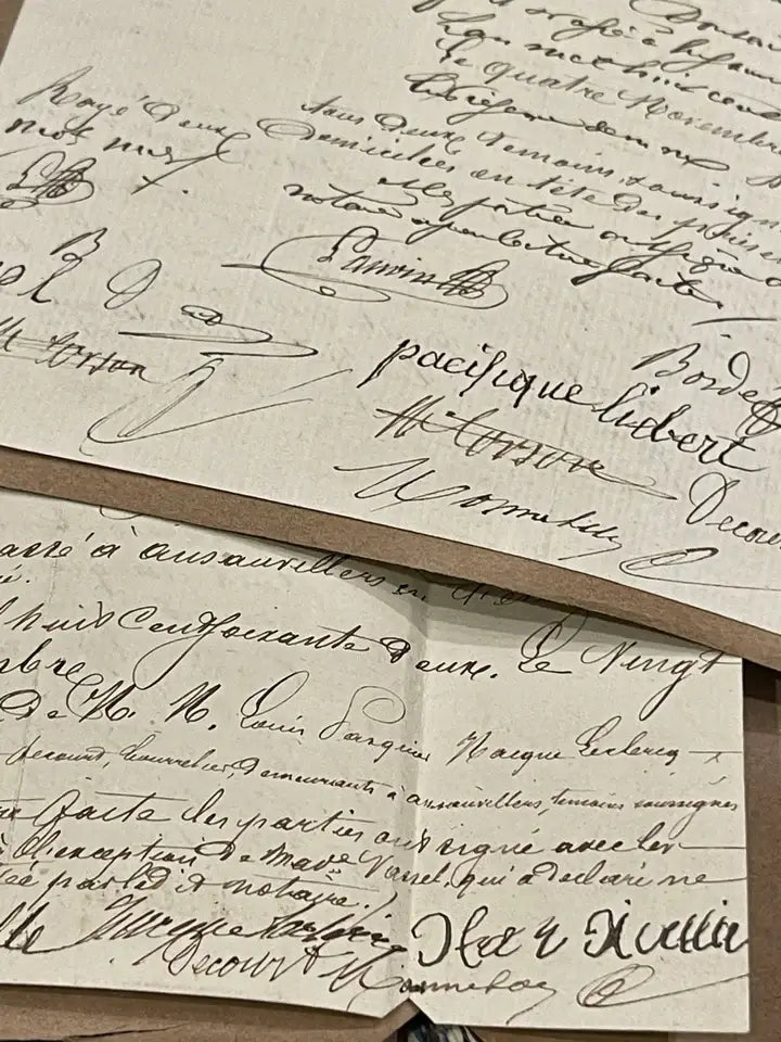 Antique 1860's French Calligraphy Pages