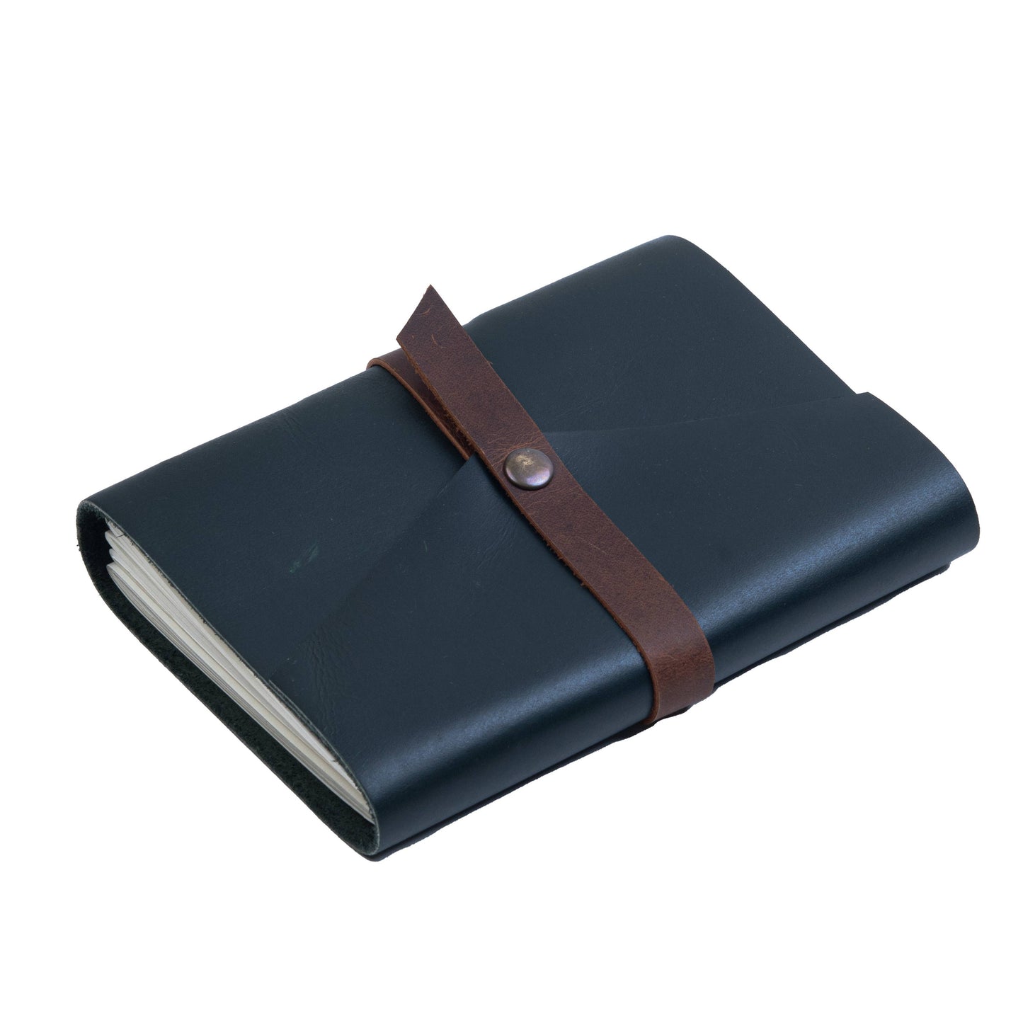 Black/Brown Leather journal diary with ruled craft pages