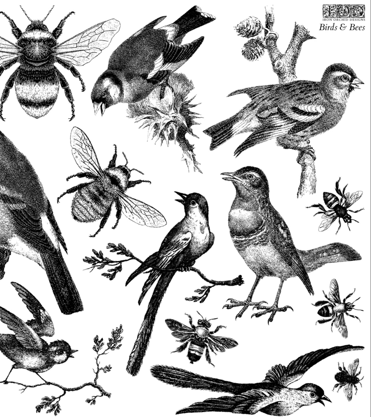 IOD Birds & Bees Stamp