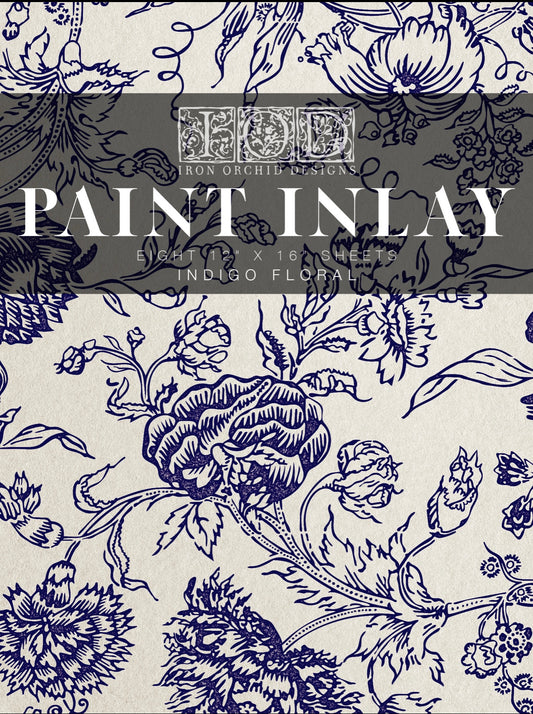 IOD Indigo Floral Paint Inlay