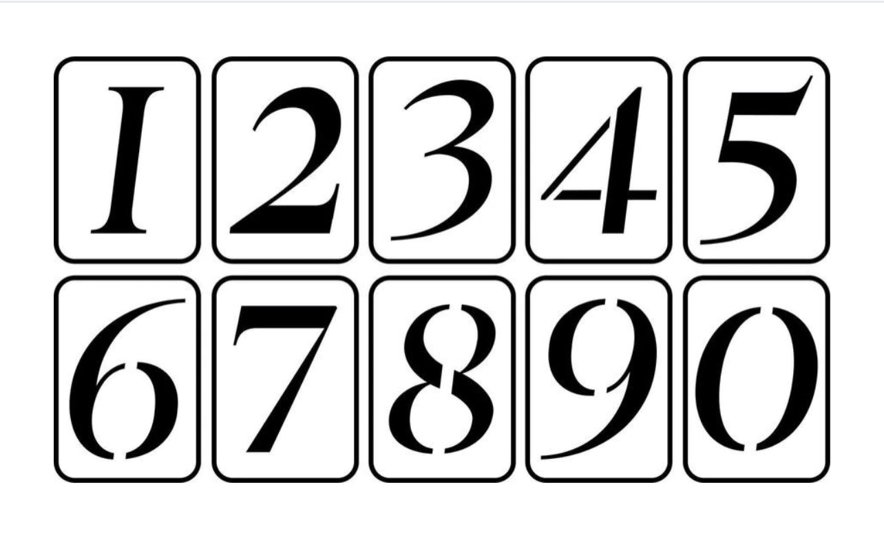 Numbers JRV Stencil