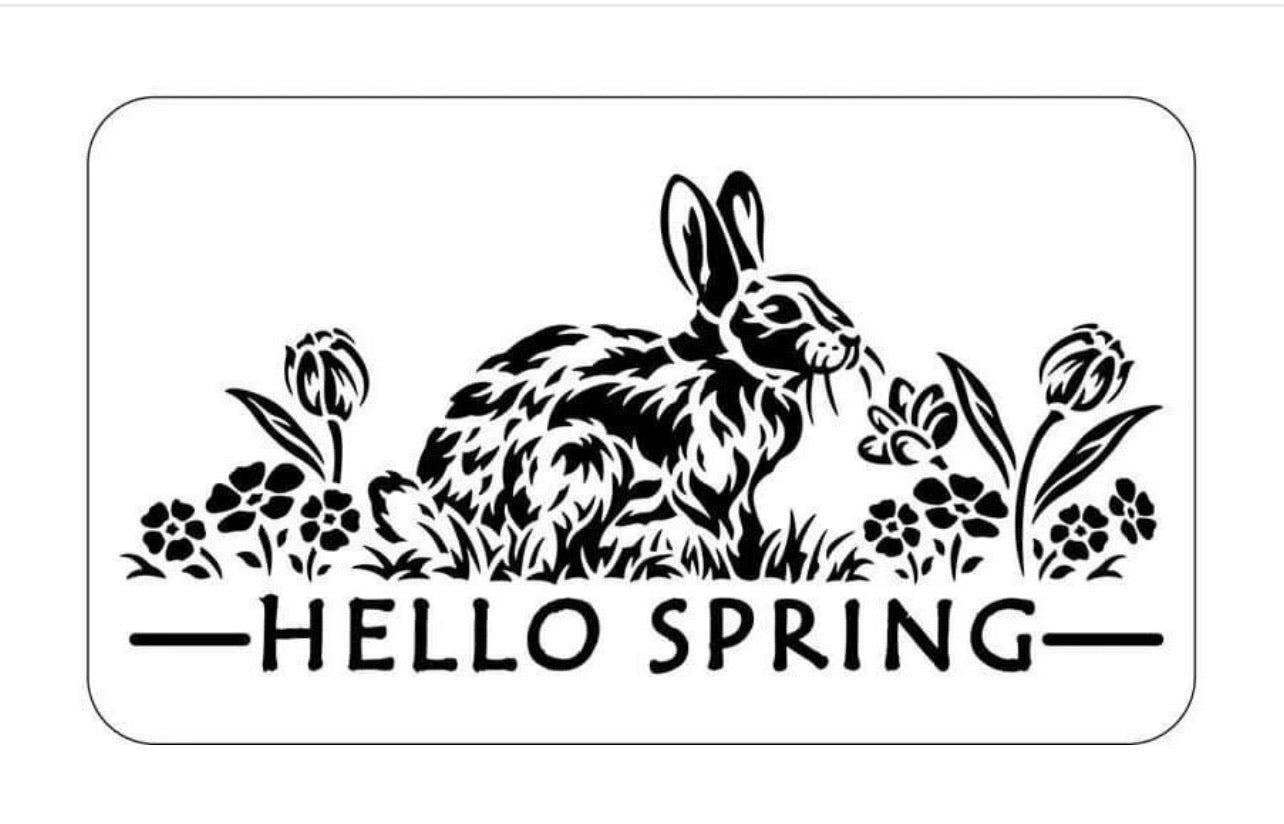 Hello Spring JRV Stencil